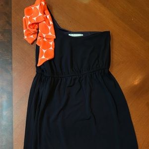 Off the shower navy sun dress